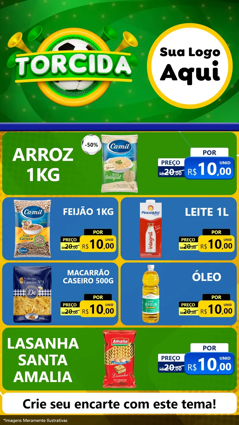 Modelo de TV para TV Vertical com o tema Torcida para Supermercado