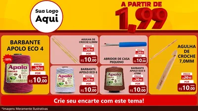 Modelo de TV para TV Horizontal com o tema A Partir de Um e Noventa e Nove - 1,99 para Armarinho e Aviamentos