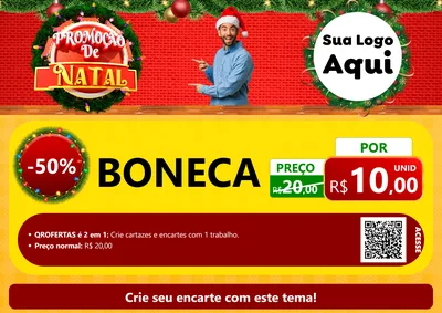 Modelo de Cartaz para Cartaz A4 Horizontal com o tema Promoção de Natal para Brinquedos