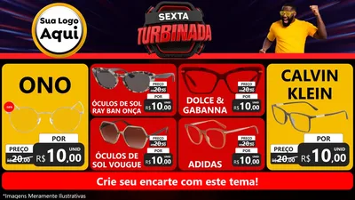 Modelo de TV para TV Horizontal com o tema Sexta Turbinada para Óticas