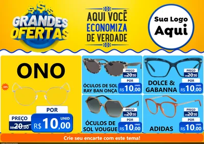 Modelo de Encarte para Encarte A4 Horizontal com o tema Grandes Ofertas para Óticas
