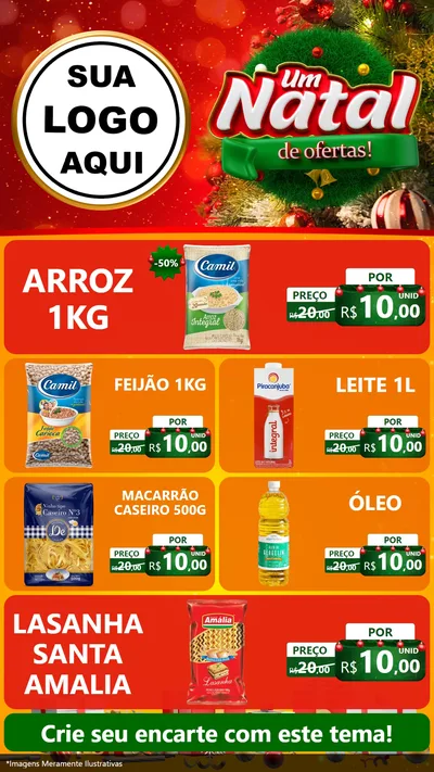 Modelo de TV para TV Vertical com o tema Um Natal de Ofertas para Supermercado