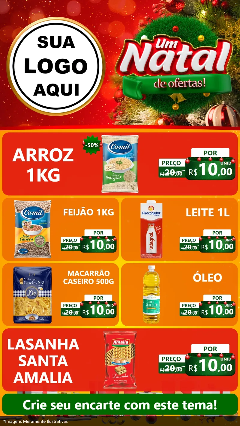 Modelo de TV para TV Vertical com o tema Um Natal de Ofertas para Supermercado