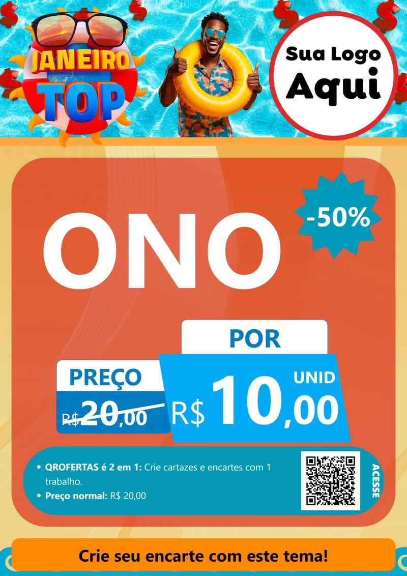 Modelo de Cartaz para Cartaz A4 Vertical com o tema Janeiro Top para Óticas