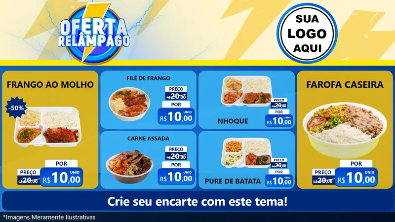 Modelo de TV para TV Horizontal com o tema Oferta Relâmpago para Restaurante