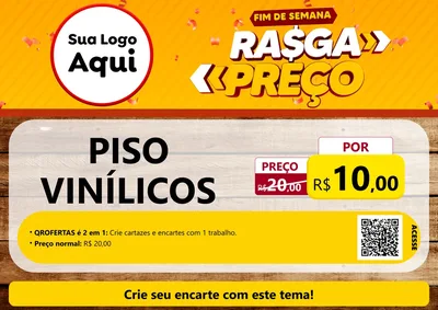 Modelo de Cartaz para Cartaz A4 Horizontal com o tema Fim de Semana Rasga Preços para Material para Construção