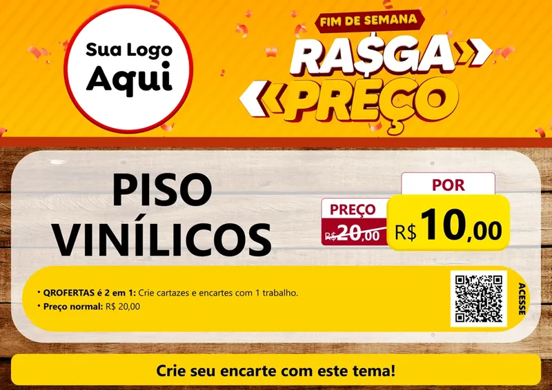 Modelo de Cartaz para Cartaz A4 Horizontal com o tema Fim de Semana Rasga Preços para Material para Construção