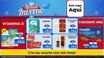 Modelo de TV para TV Horizontal com o tema Ofertas de Inverno para Farmácia