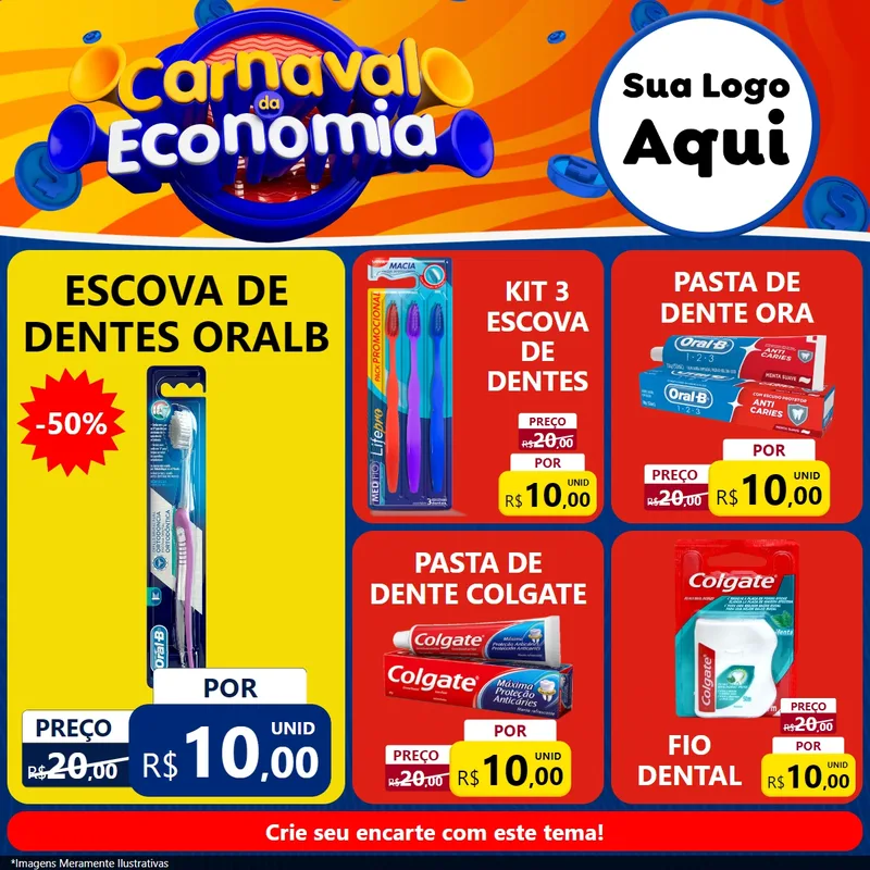Modelo de Rede Social para Feed Facebook com o tema Carnaval da Economia para Higiene Pessoal