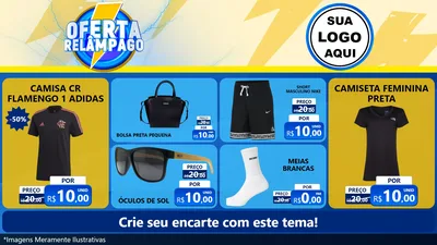 Modelo de TV para TV Horizontal com o tema Oferta Relâmpago para Roupas e acessórios