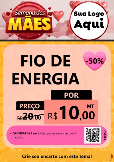 Modelo de Cartaz para Cartaz A4 Vertical com o tema Semana das Mães para Materiais Elétricos