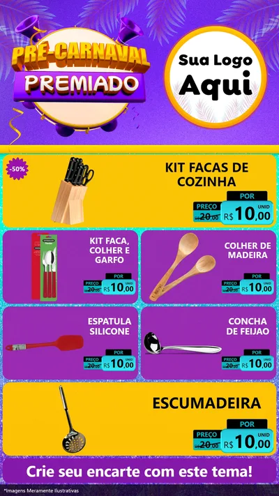 Modelo de TV para TV Vertical com o tema Pré-Carnaval Premiado para Utilidades Domésticas