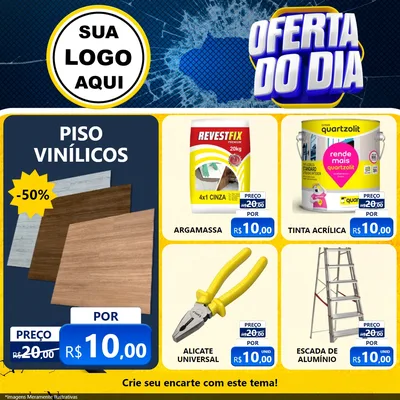 Modelo de Rede Social para Feed Facebook com o tema Oferta do Dia - Material de Construção para Material para Construção