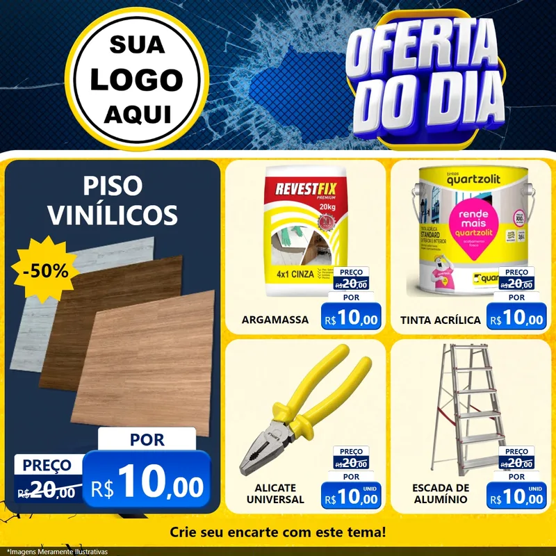 Modelo de Rede Social para Feed Facebook com o tema Oferta do Dia - Material de Construção para Material para Construção