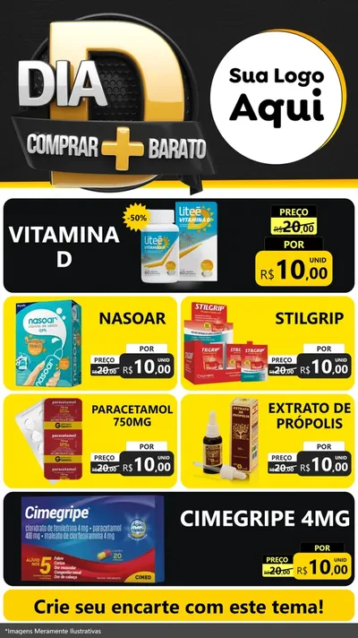 Modelo de TV para TV Vertical com o tema Dia D Mais Economia para Farmácia