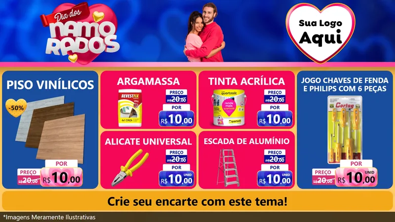 Modelo de TV para TV Horizontal com o tema Dia dos namorados para Material para Construção