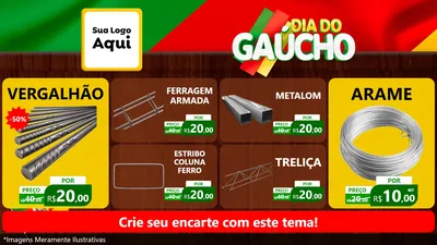 Modelo de TV para TV Horizontal com o tema Dia do Gaúcho para Ferragens