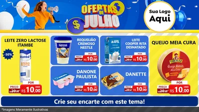Modelo de TV para TV Horizontal com o tema Ofertas de Julho para Frios e Laticínios