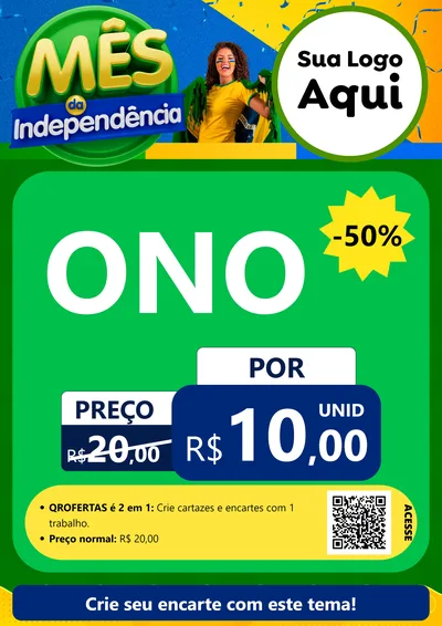 Modelo de Cartaz para Cartaz A4 Vertical com o tema Mês da Independência para Óticas