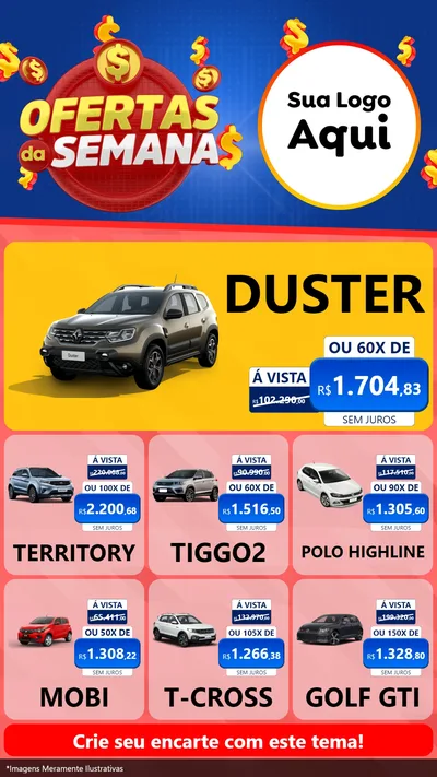 Modelo de Rede Social para Stories com o tema Ofertas Da Semana para Concessionaria de Carros