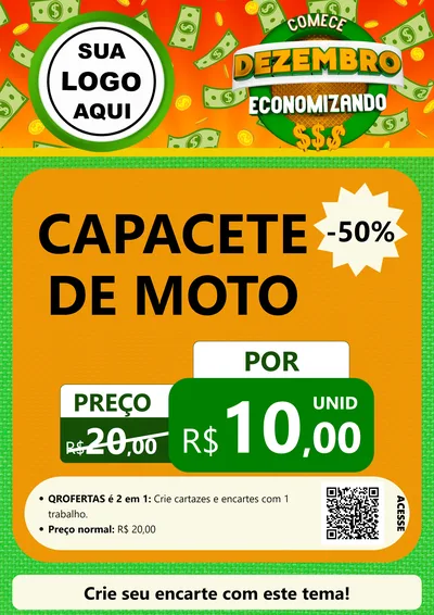 Modelo de Cartaz para Cartaz A4 Vertical com o tema Comece Dezembro Economizando para Moto peças