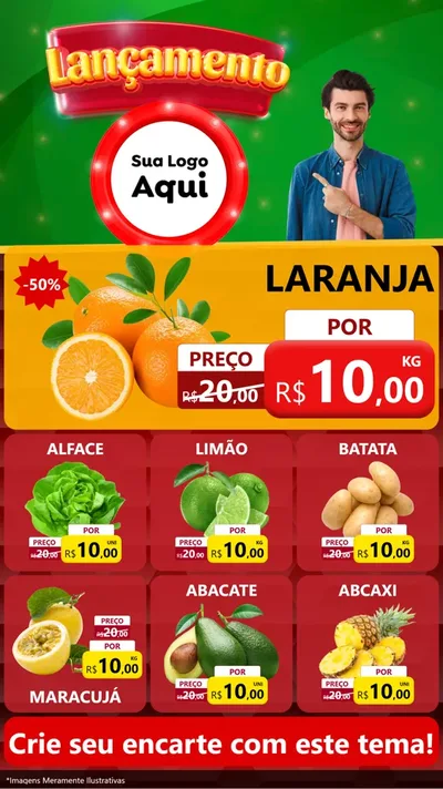 Modelo de Rede Social para Stories com o tema Lançamento para Hortifrúti