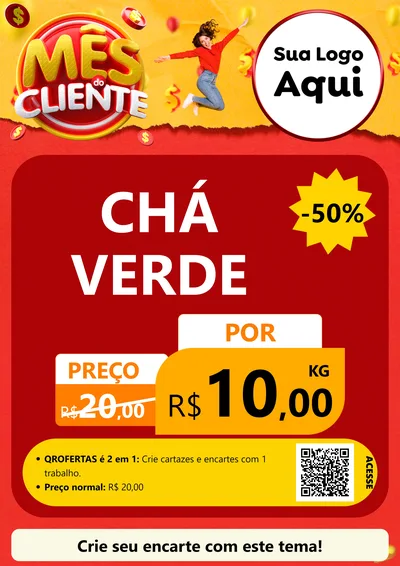 Modelo de Cartaz para Cartaz A4 Vertical com o tema Mês do Cliente para Produtos Naturais