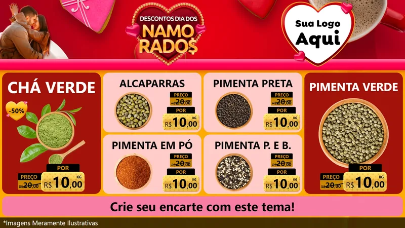 Modelo de TV para TV Horizontal com o tema Descontos Dia dos Namorados para Produtos Naturais