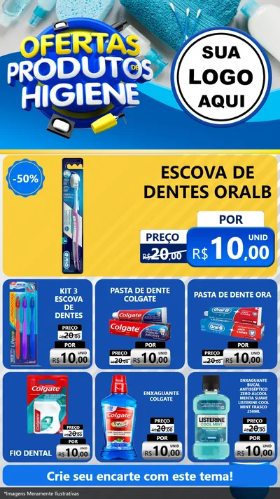 Modelo de Rede Social para Stories com o tema Ofertas Produtos de Higiene para Higiene Pessoal