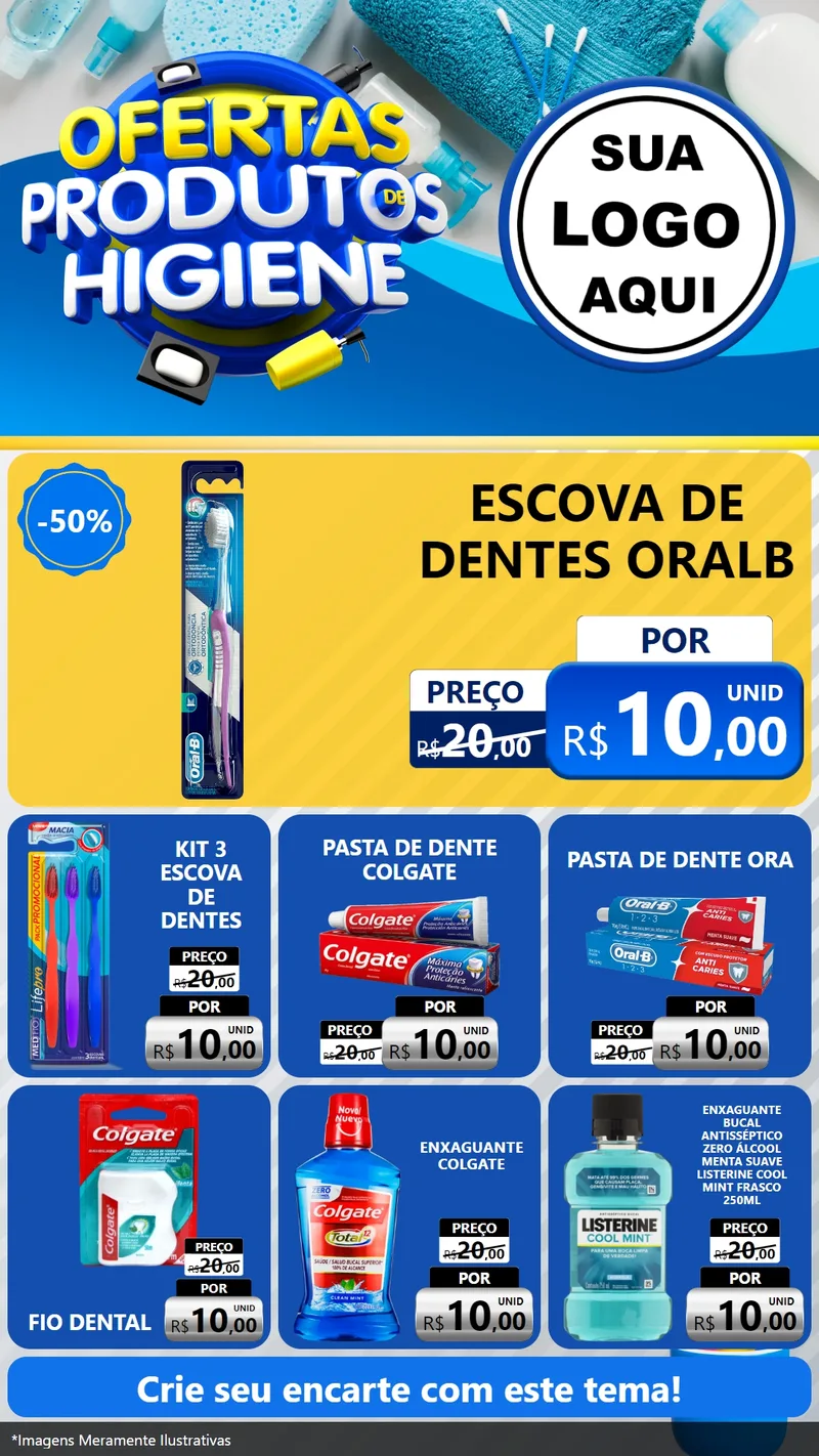 Modelo de Rede Social para Stories com o tema Ofertas Produtos de Higiene para Higiene Pessoal