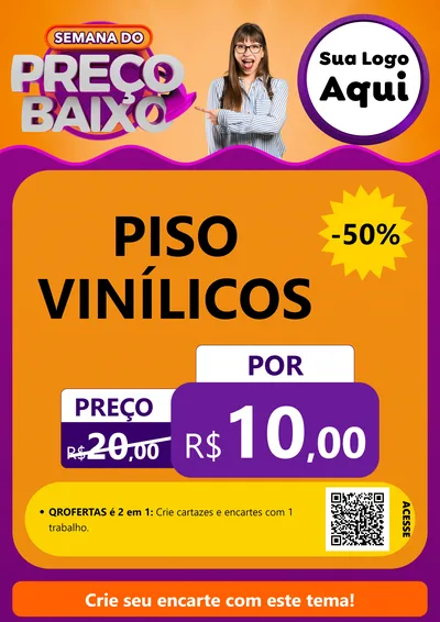 Modelo de Cartaz para Cartaz A4 Vertical com o tema Semana do Preço Baixo para Material para Construção