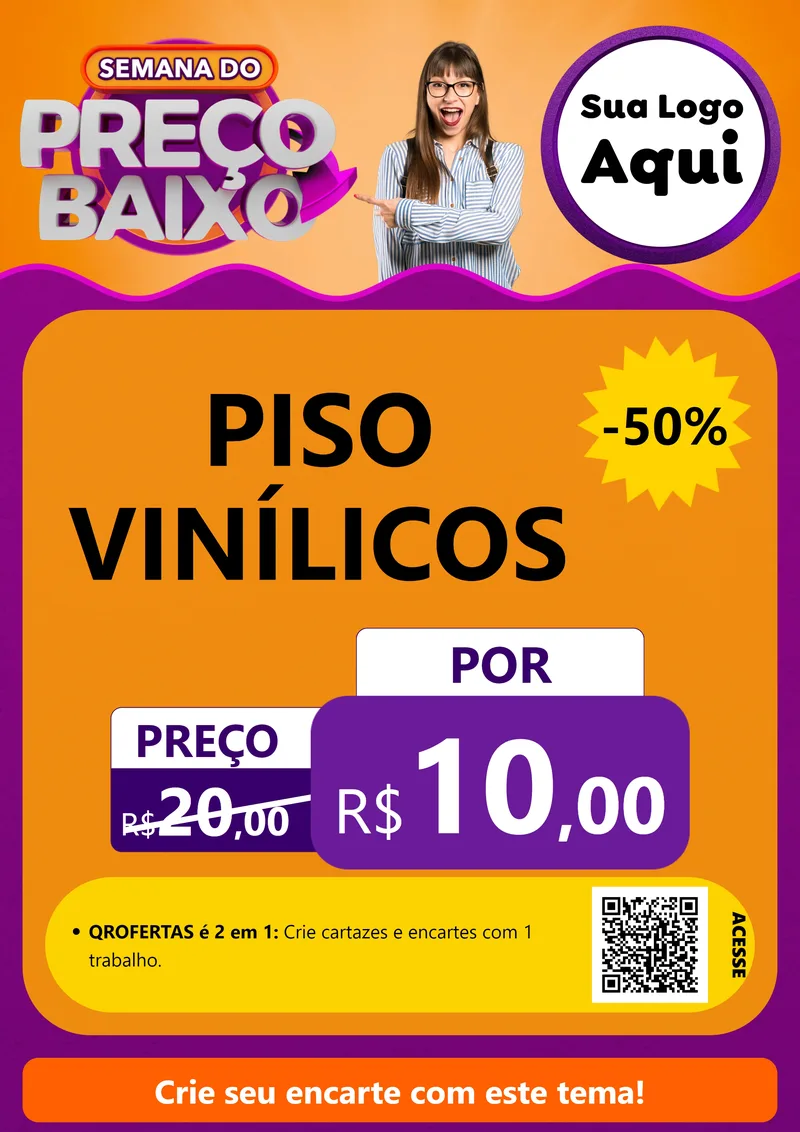 Modelo de Cartaz para Cartaz A4 Vertical com o tema Semana do Preço Baixo para Material para Construção