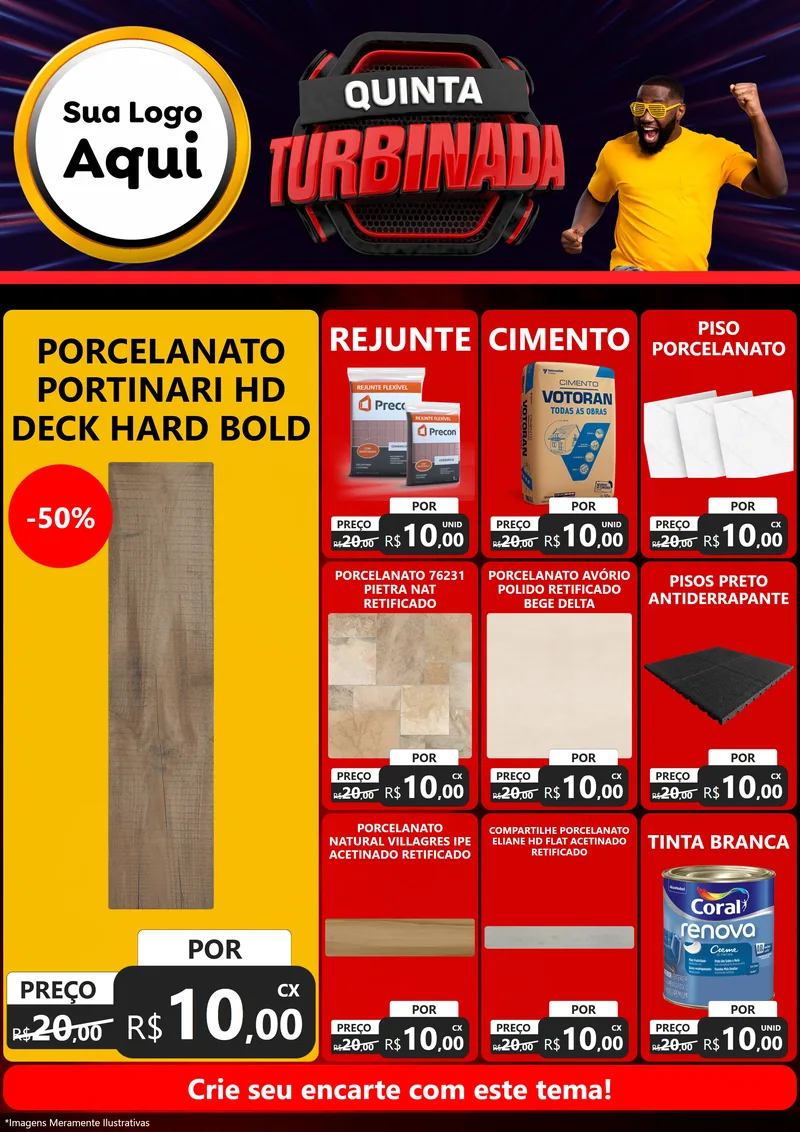 Modelo de Encarte para Encarte A4 Vertical com o tema Quinta Turbinada para Pisos e revestimentos