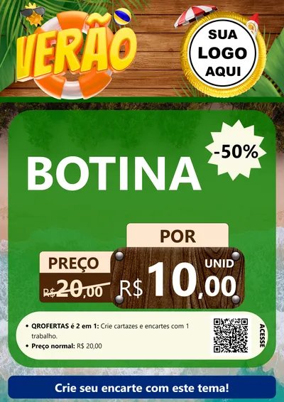 Modelo de Cartaz para Cartaz A4 Vertical com o tema Verão para Agropecuária