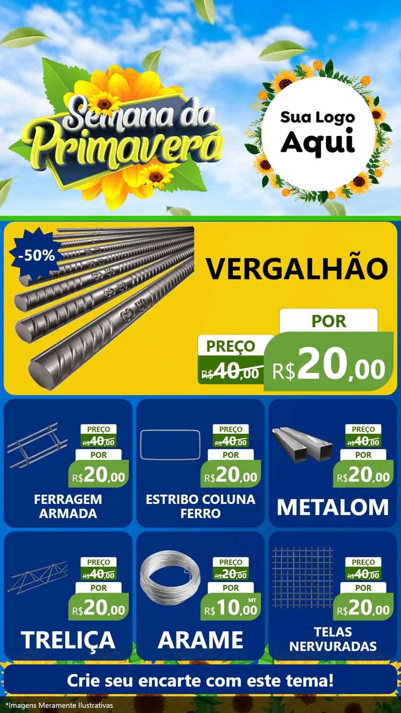 Modelo de Rede Social para Stories com o tema Semana da Primavera para Ferragens