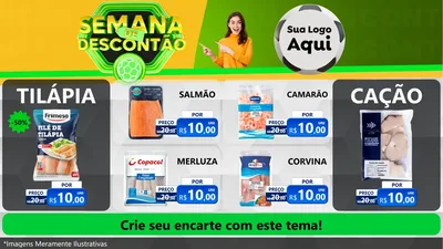 Modelo de TV para TV Horizontal com o tema Semana de Descontão - Copa para Peixaria