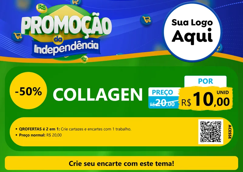 Modelo de Cartaz para Cartaz A4 Horizontal com o tema Promoção da Independência para Suplementos alimentares