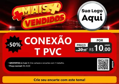 Modelo de Cartaz para Cartaz A4 Horizontal com o tema Mais Vendidos para Tubos e conexões