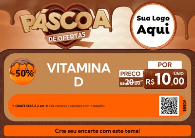 Modelo de Cartaz para Cartaz A4 Horizontal com o tema Páscoa de Ofertas para Farmácia