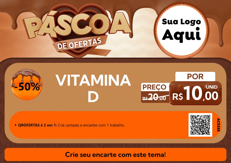 Modelo de Cartaz para Cartaz A4 Horizontal com o tema Páscoa de Ofertas para Farmácia
