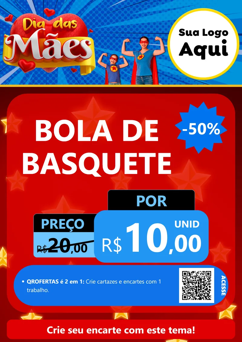 Modelo de Cartaz para Cartaz A4 Vertical com o tema Dia das Mães para Artigos Esportivos