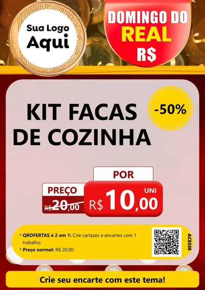 Modelo de Cartaz para Cartaz A4 Vertical com o tema Domingo do Real para Utilidades Domésticas