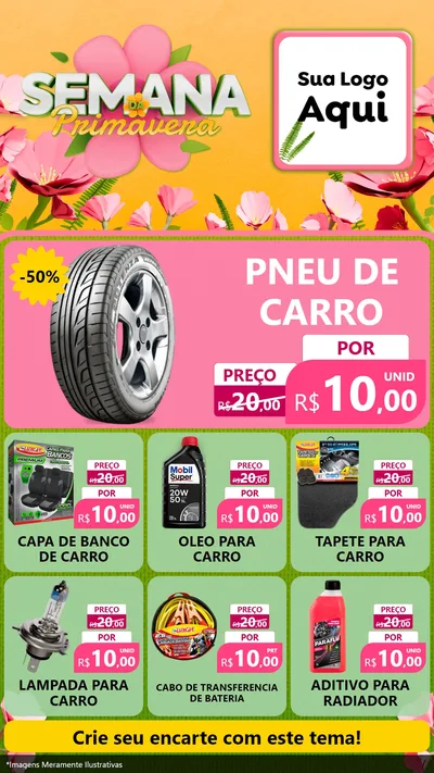 Modelo de Rede Social para Stories com o tema Semana da Primavera para Auto peças