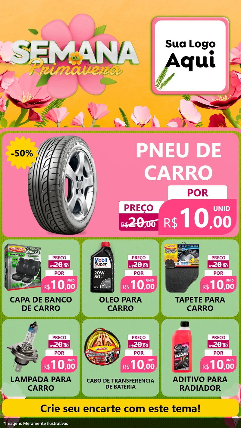 Modelo de Rede Social para Stories com o tema Semana da Primavera para Auto peças
