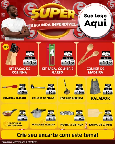 Modelo de Rede Social para Feed Instagram com o tema Super Segunda Imperdível para Utilidades Domésticas