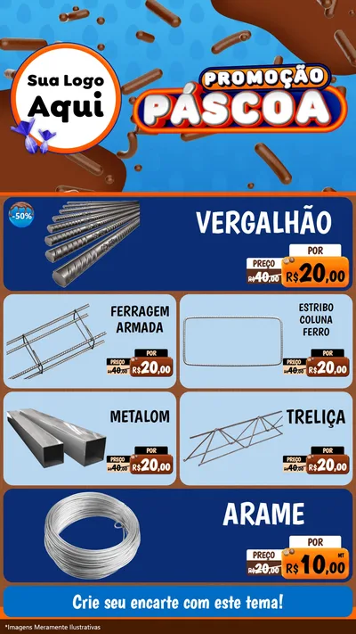 Modelo de TV para TV Vertical com o tema Promoção Páscoa para Ferragens