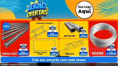 Modelo de TV para TV Horizontal com o tema Verão de Ofertas para Ferragens