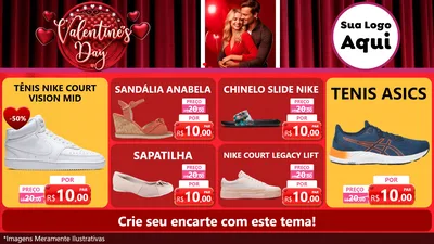 Modelo de TV para TV Horizontal com o tema Valentine's Day para Calçados