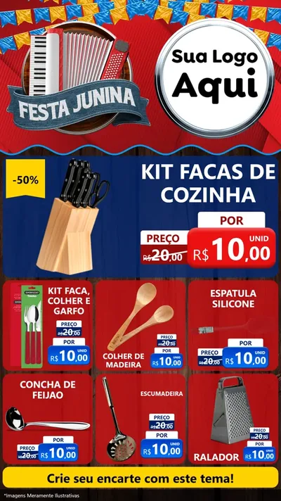 Modelo de Rede Social para Stories com o tema Festa Junina para Utilidades Domésticas