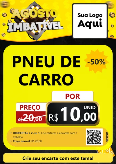 Modelo de Cartaz para Cartaz A4 Vertical com o tema Agosto Imbatível para Auto peças
